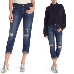 French Connection indi mash up two tone boyfriend jeans